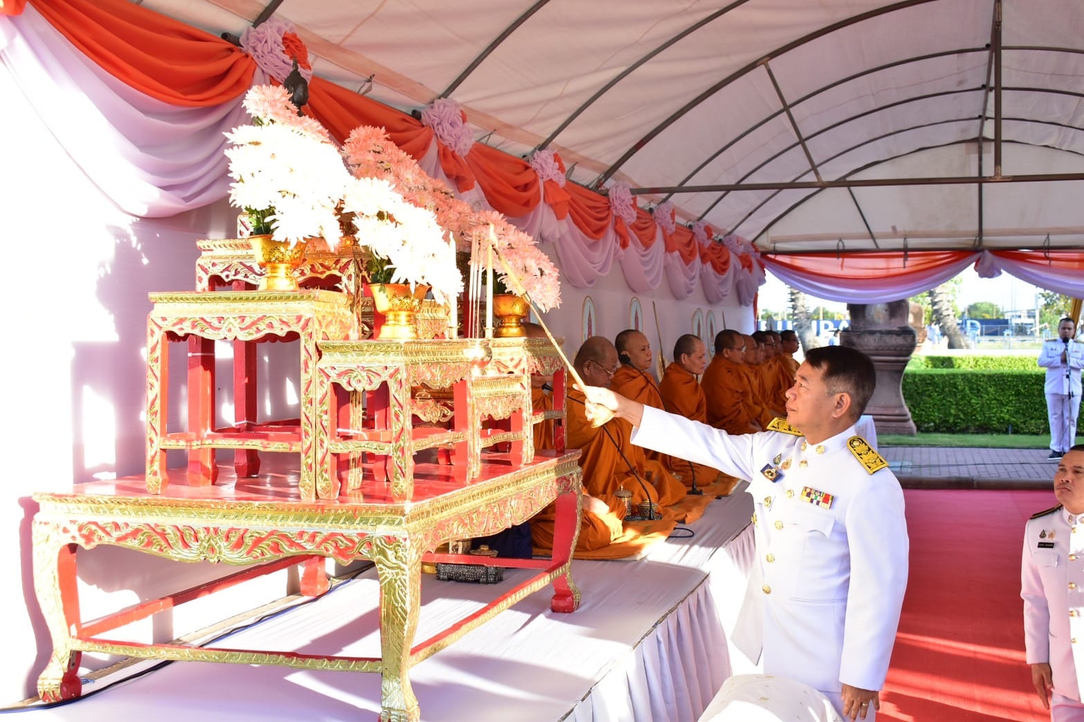 พิธีเจริญพระพุทธมนต์ ถวายพระพรชัยมงคล และทำบุญตักบาตรถวายพระราชกุศล เนื่องในวันคล้ายวันประสูติ สมเด็จพระเจ้าลูกเธอ เจ้าฟ้าพัชรกิติยาภา นเรนทิราเทพยวดี กรมหลวงราชสาริณีสิริพัชร มหาวัชรราชธิดา ณ บริเวณล